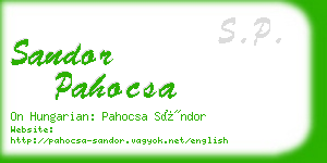 sandor pahocsa business card